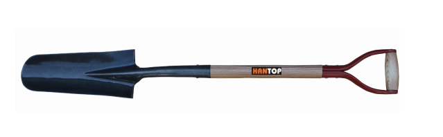 Item No.74319 Drain spade 16# with wooden handle Y iron grip