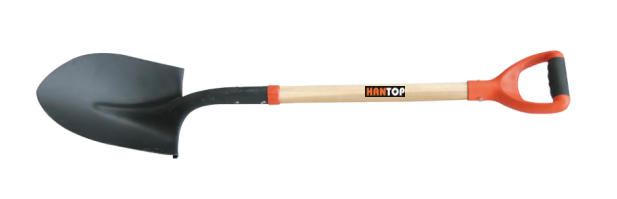 Item No.71319 round shovel with wooden handle PA grip